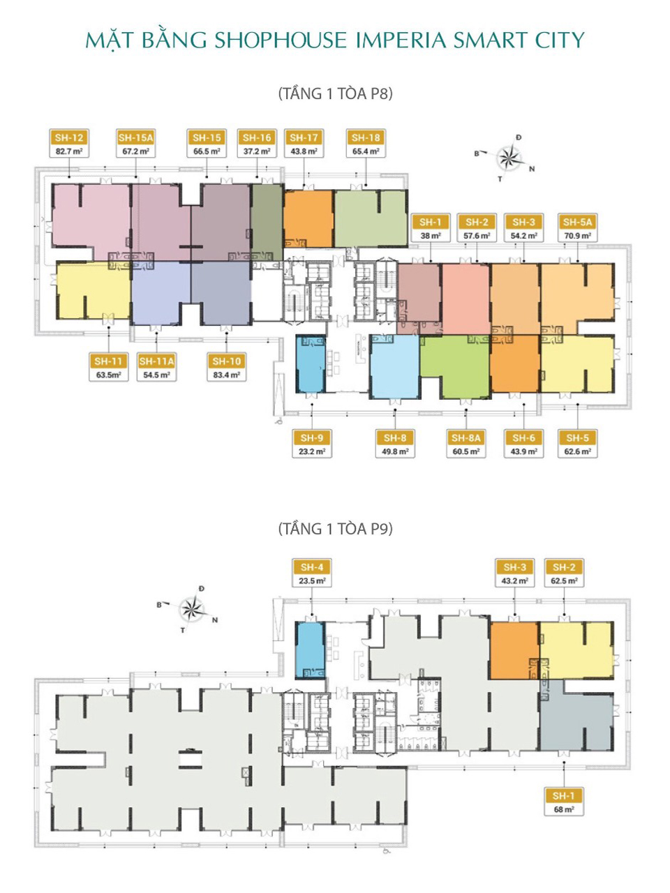 Mặt bằng Shophouse Chân đế chung cư Vinhomes Smart City - Imperia