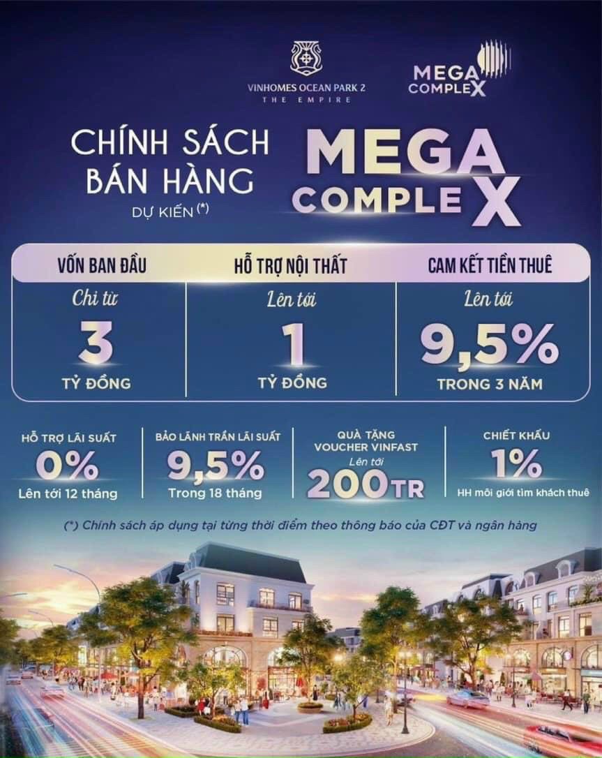 Chính sách bán hàng Shop The Center Point Mega Complex Vinhomes Ocean Park 2 The Crown